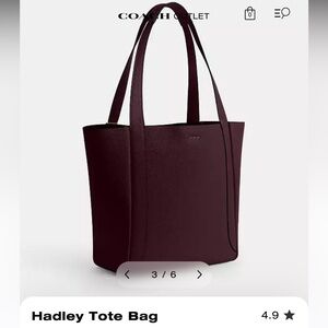 Coach Hadley Tote in Deep Burgundy